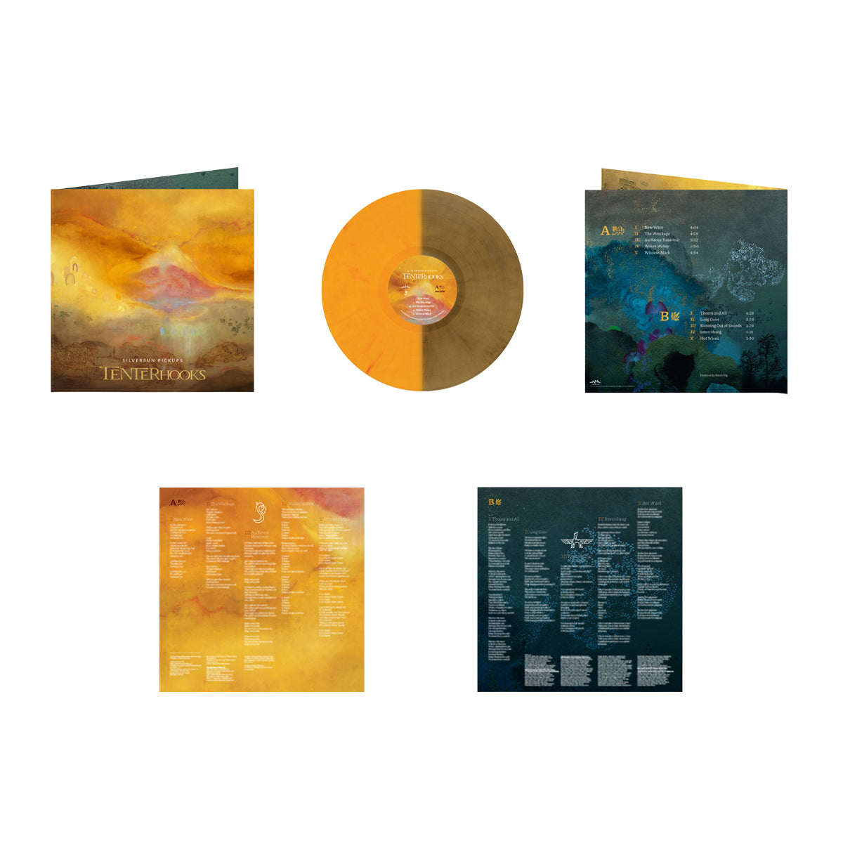 SIGNED, NUMBERED TENTERHOOKS “THORNS AND ALL” EXCLUSIVE – ORANGE AND WOOD HALF-HALF LP