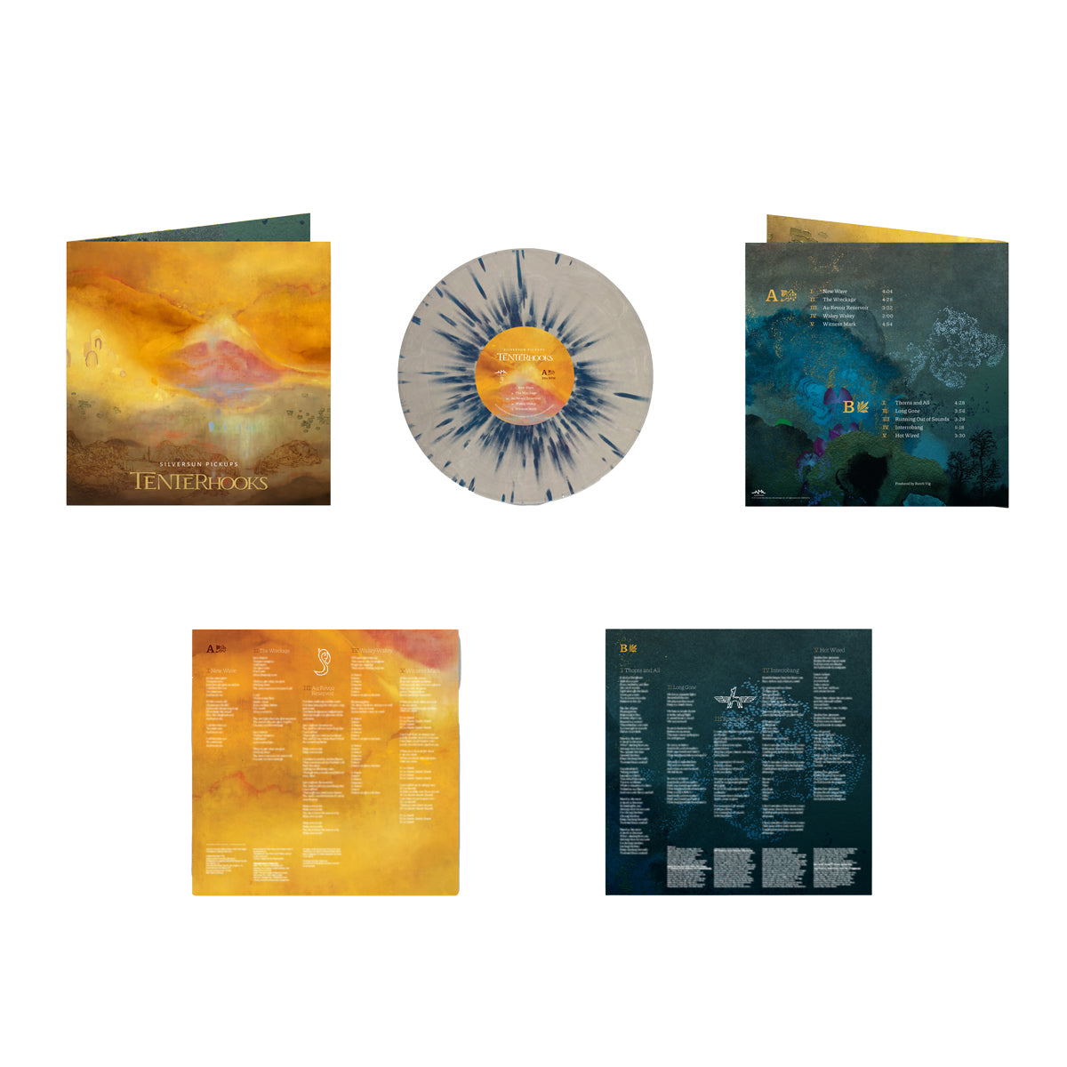 SIGNED, HANDNUMBERED TENTERHOOKS “NEW WAVE” EXCLUSIVE – GRAY/BLUE SPLATTER LP