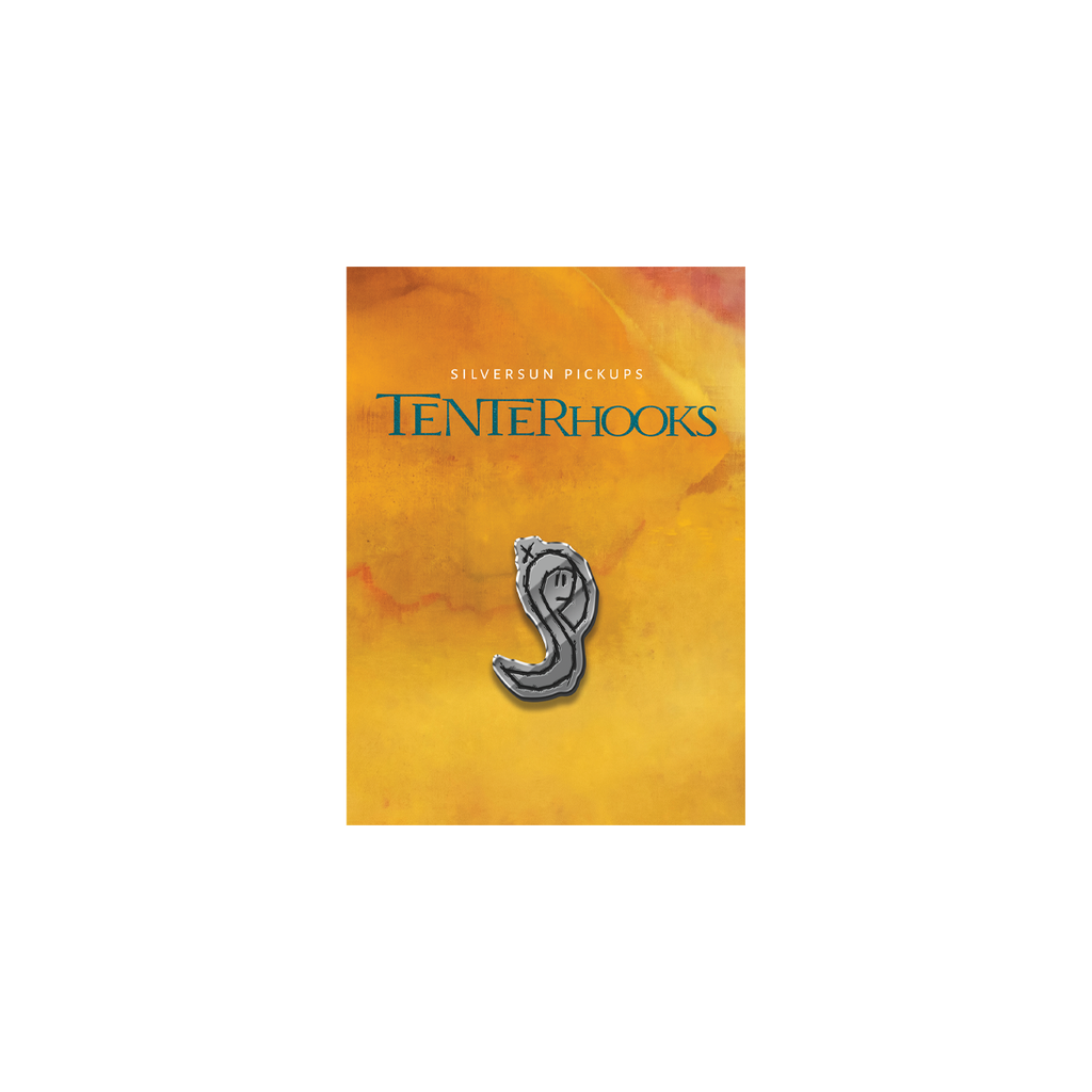 Product packaging for 'Tenterhooks' by Silversun Pickups with a yellow and orange gradient background.