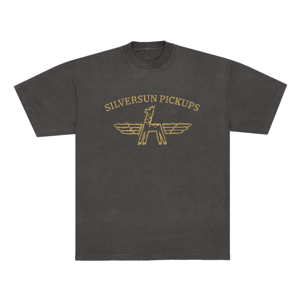 Black t-shirt with a football helmet graphic on a white background