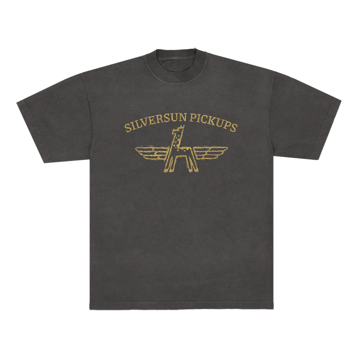 Black t-shirt with a football helmet graphic on a white background
